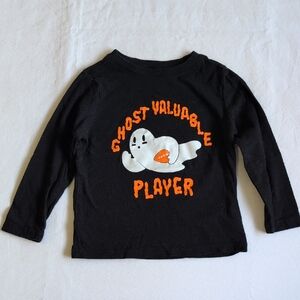 old navy halloween ghost graphic black cotton long sleeve shirt 2T toddler boys